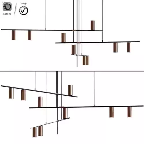 Light Suspension Chandelier In Black