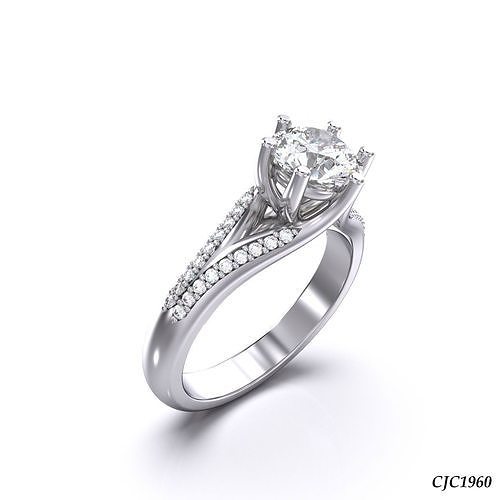 CJC1960 Ladies womans womens diamond ruby emerald Rings 3D print model