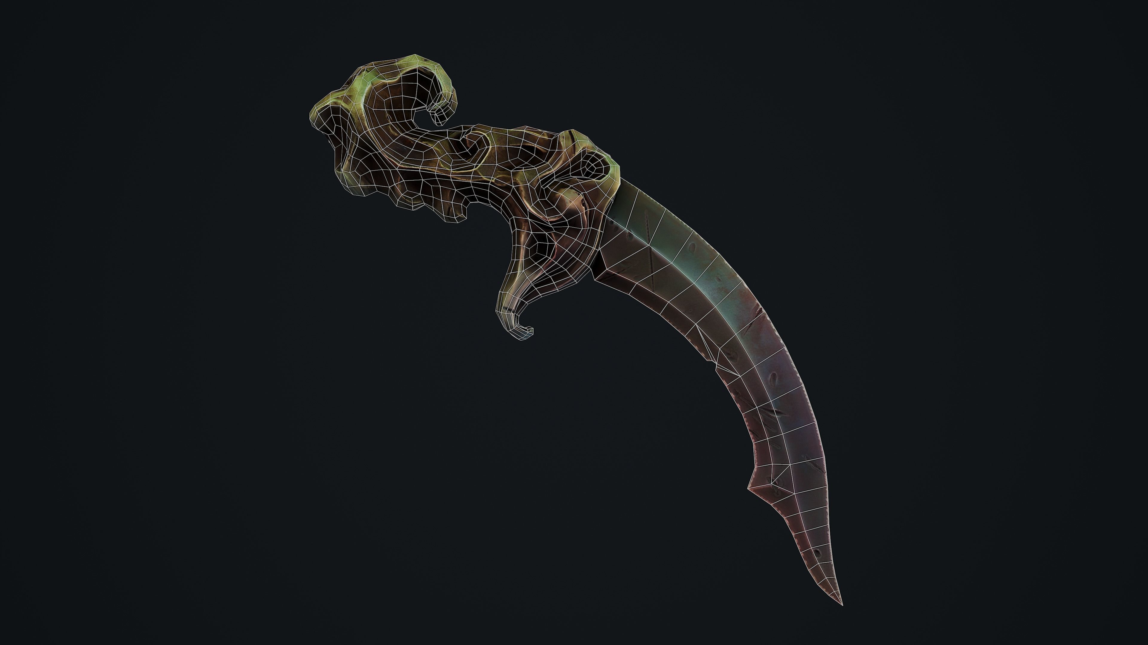 Ancient Cultist Dagger Low-poly 3D model_3