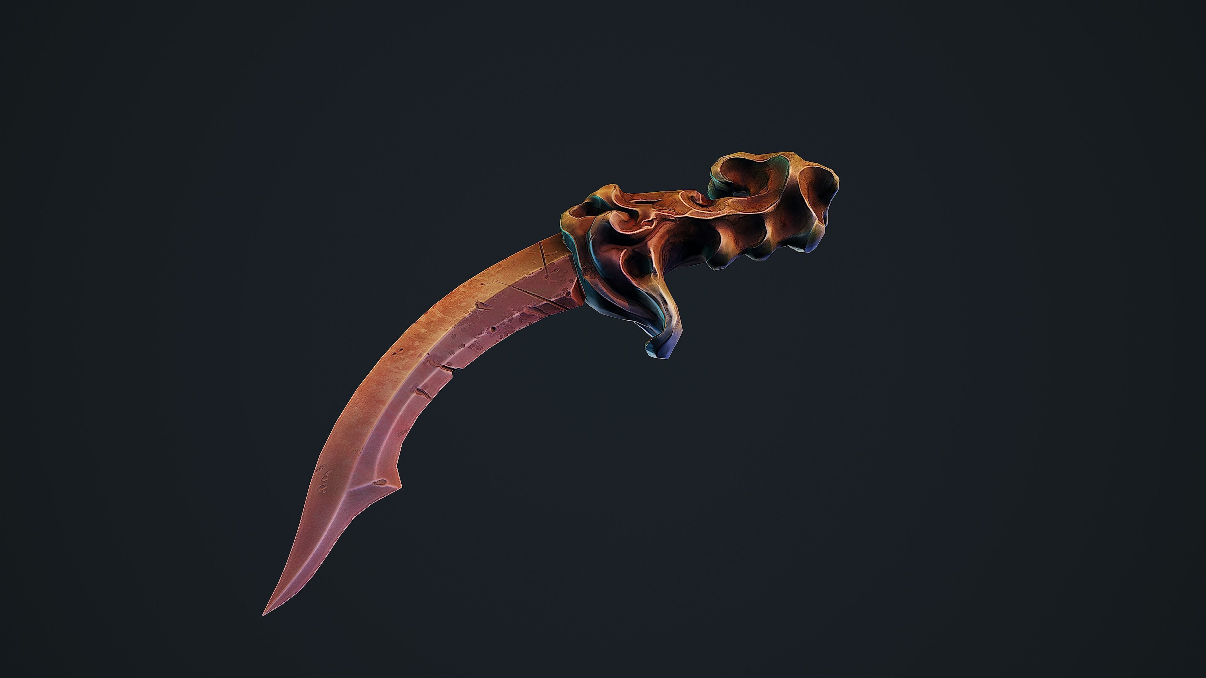 Ancient Cultist Dagger Low-poly 3D model_4