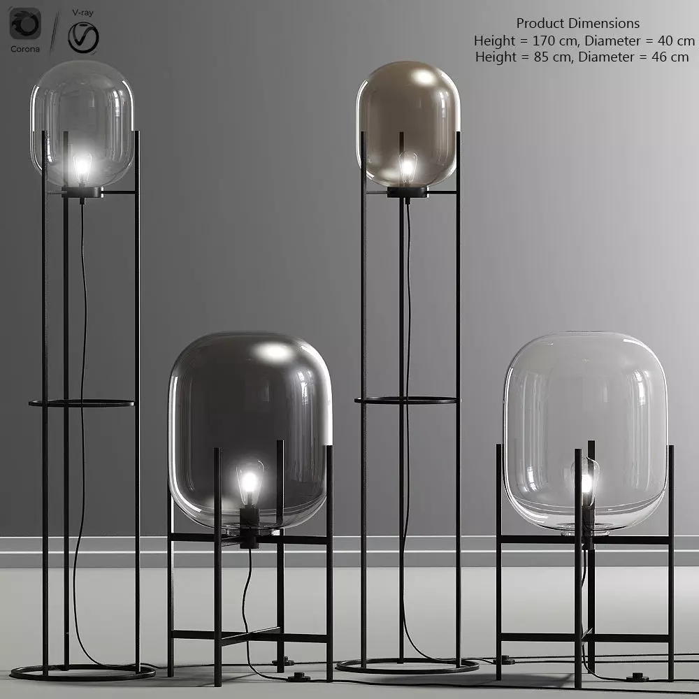 Oda Floor Lamp Set 3D model_0