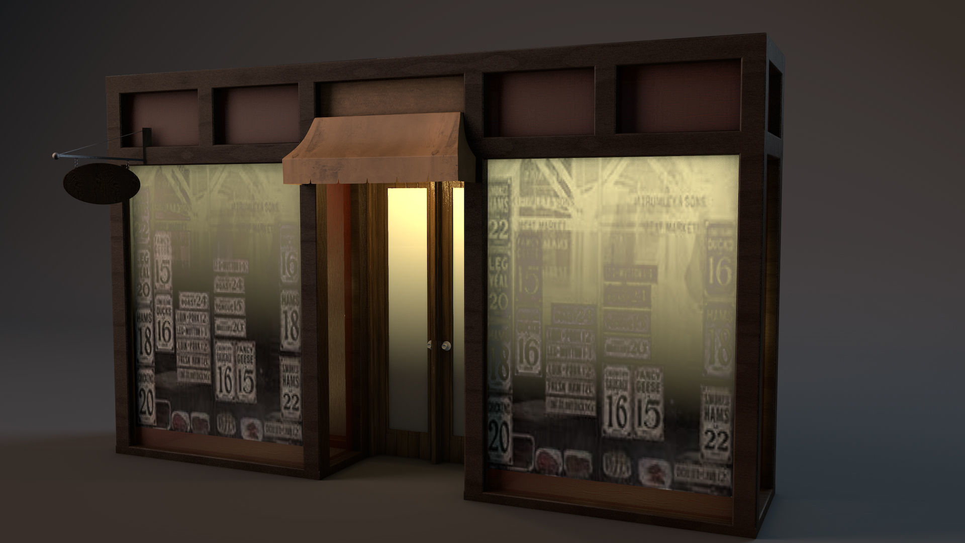Aged Vintage Storefronts 3D model_4