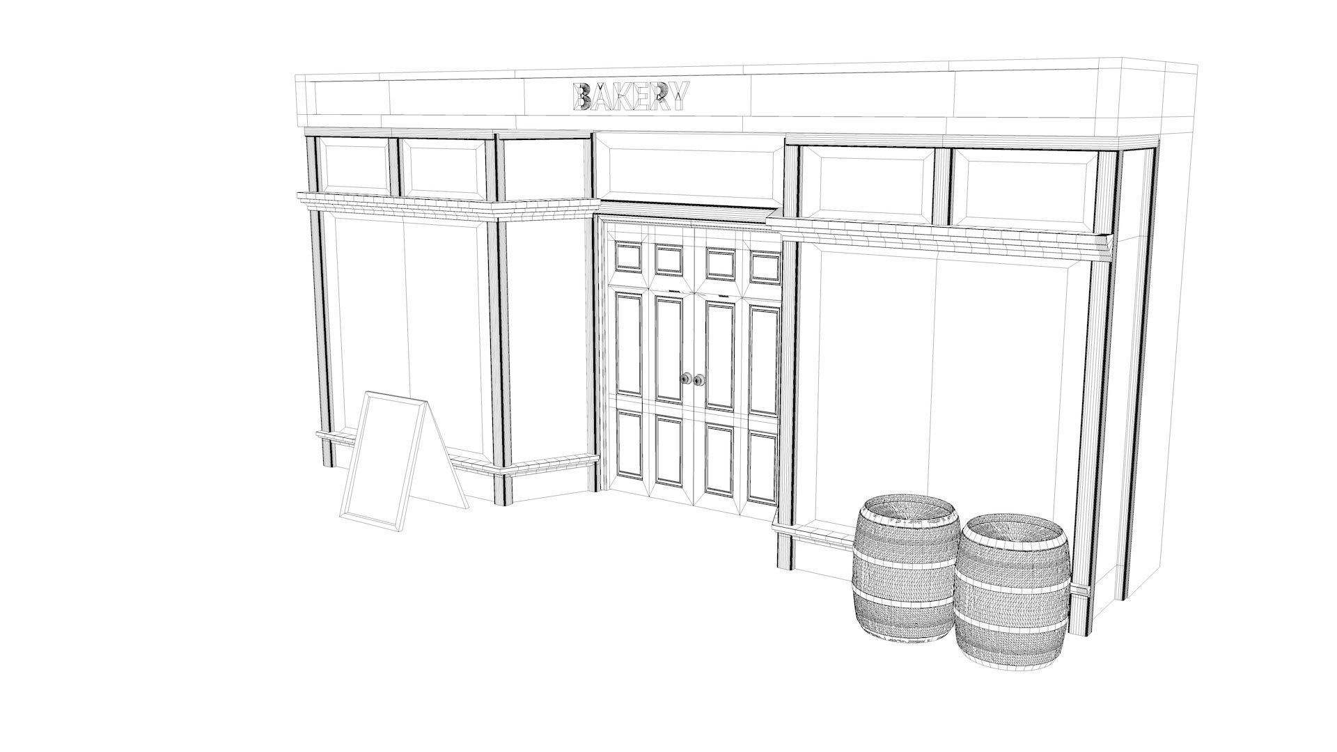 Aged Vintage Storefronts 3D model_6