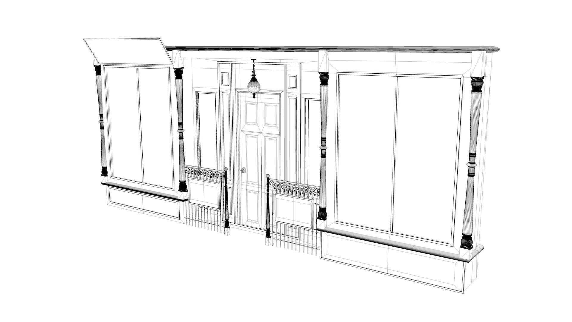 Aged Vintage Storefronts 3D model_5