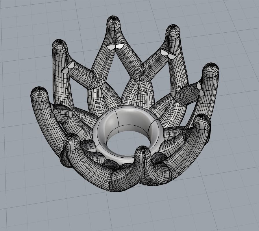 Engagement ring head set for single stone 8 prongs 3D print model_6