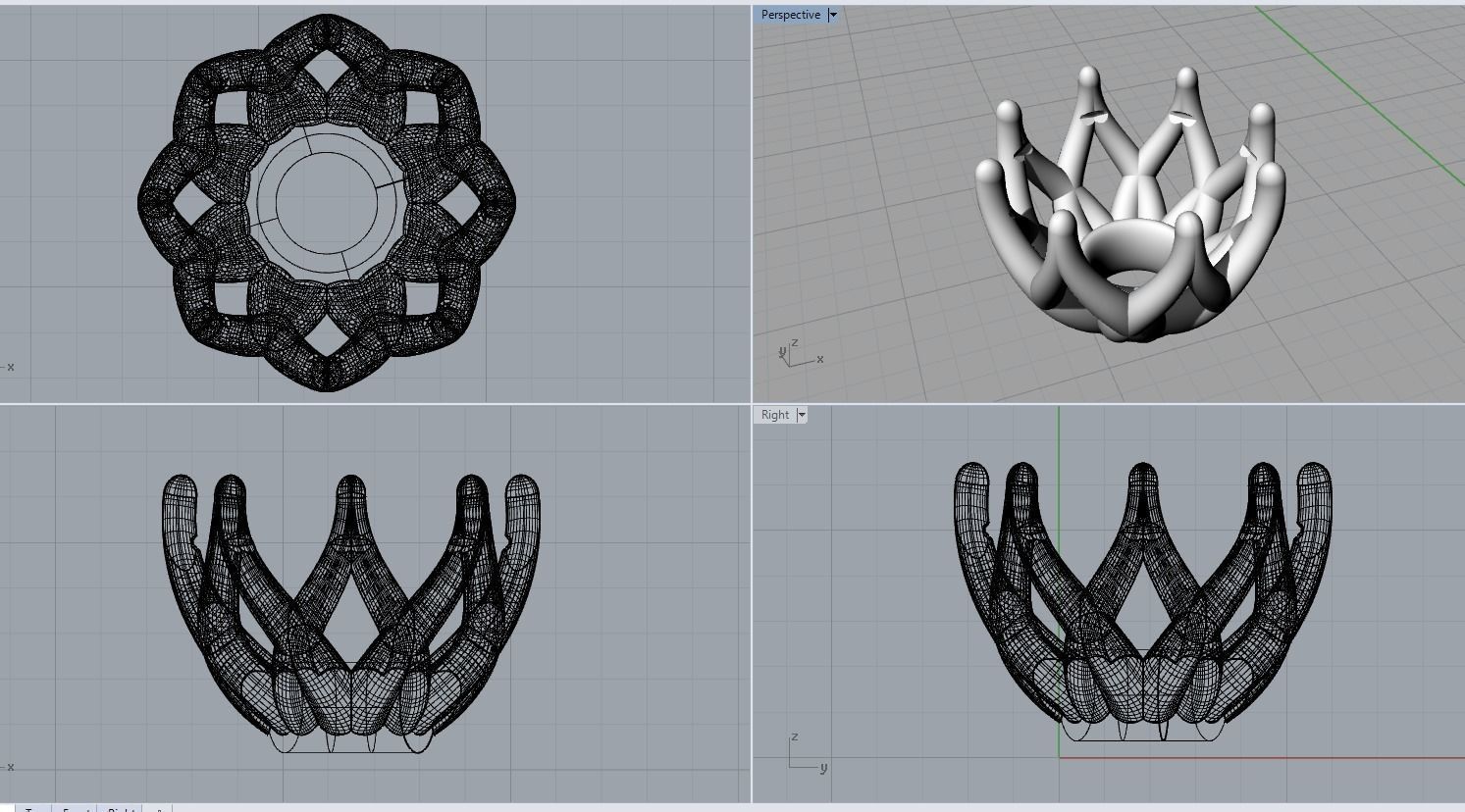 Engagement ring head set for single stone 8 prongs 3D print model_5