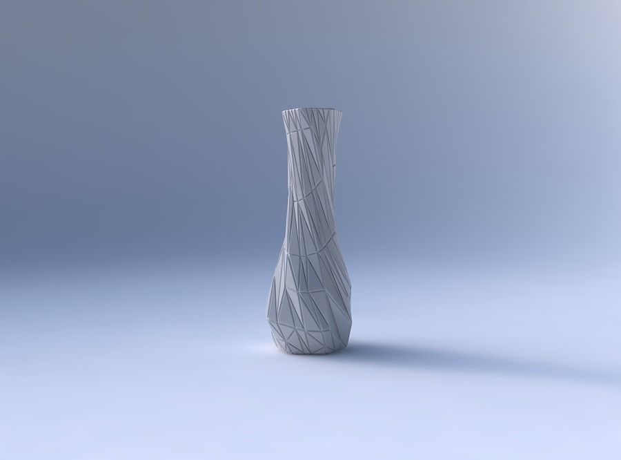 Vase twisted larger opening hexagon with partial random trian... 3D print model_4