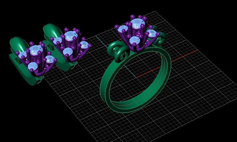 Earrings and Ring Set 3D print 3D print model_4
