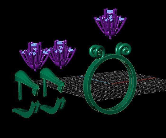 Earrings and Ring Set 3D print 3D print model_5