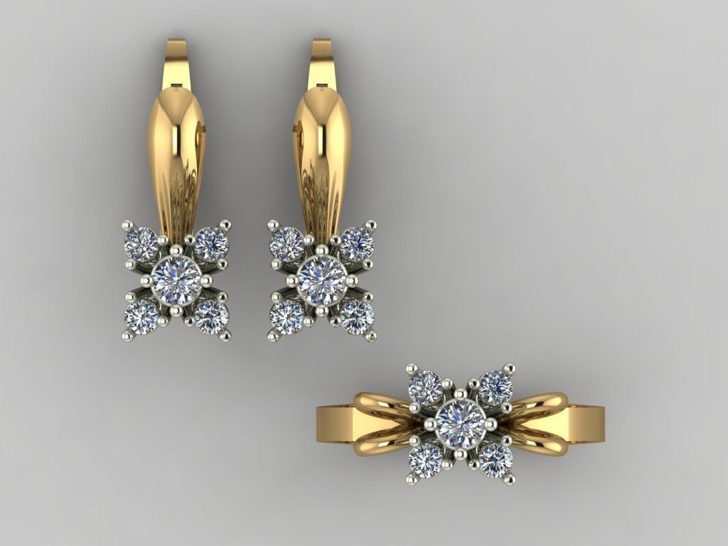 Earrings and Ring Set 3D print 3D print model_3