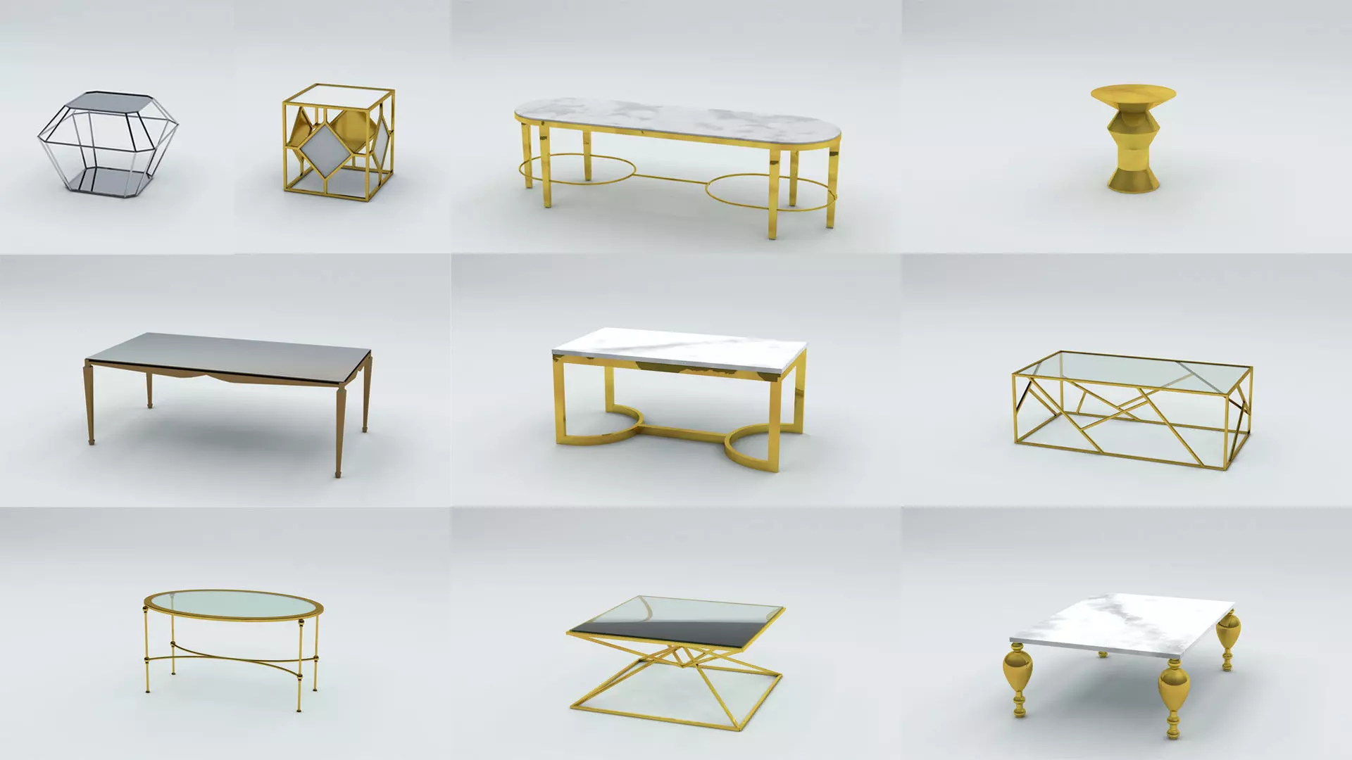Luxury Coffee Table Collection 3D model
