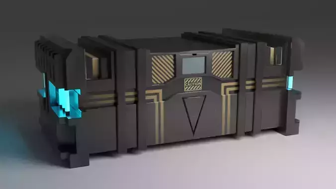 Sci-Fi Box Free low-poly 3D model