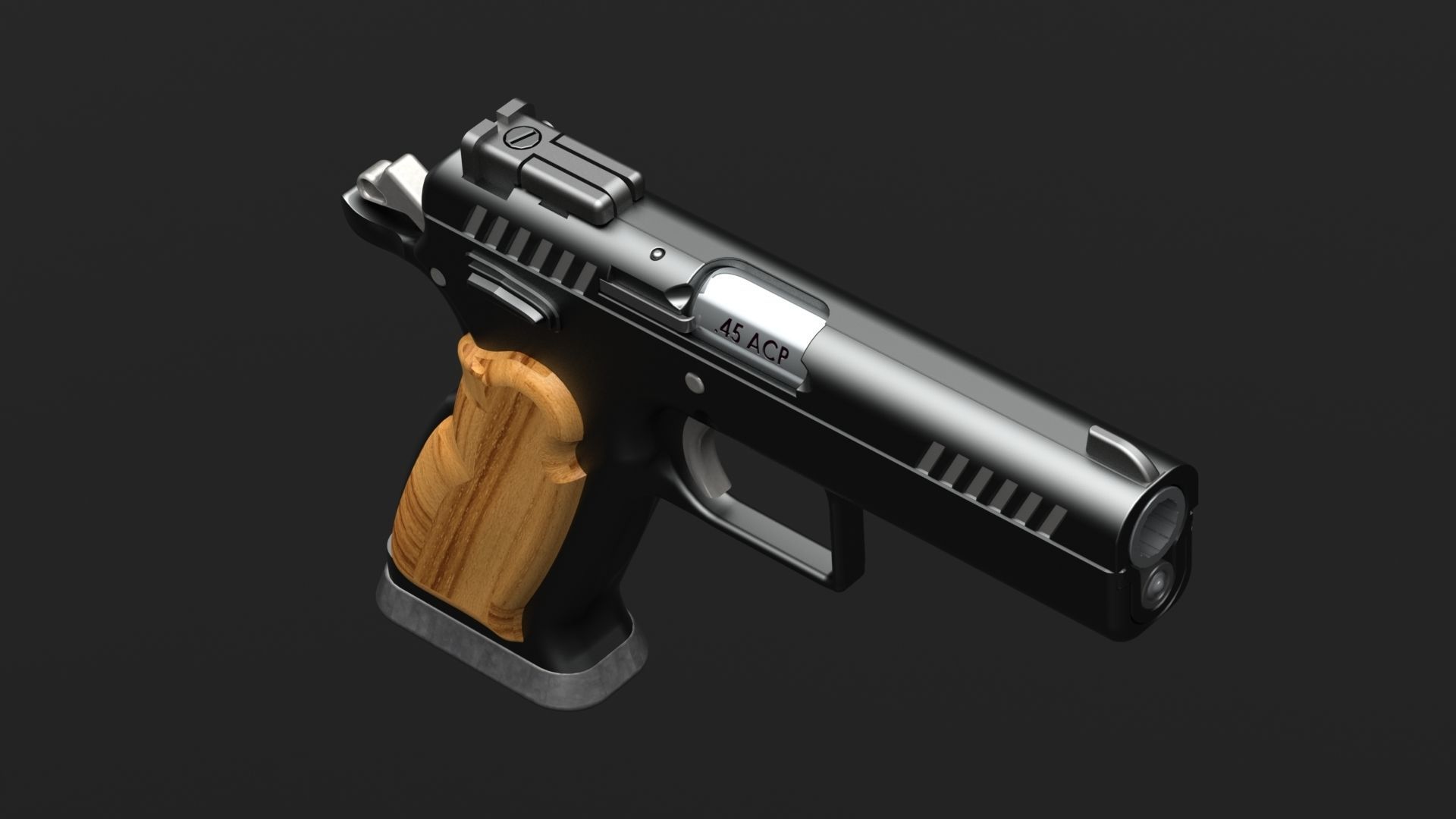 45acp Semi-Automatic Pistol  3D model_9