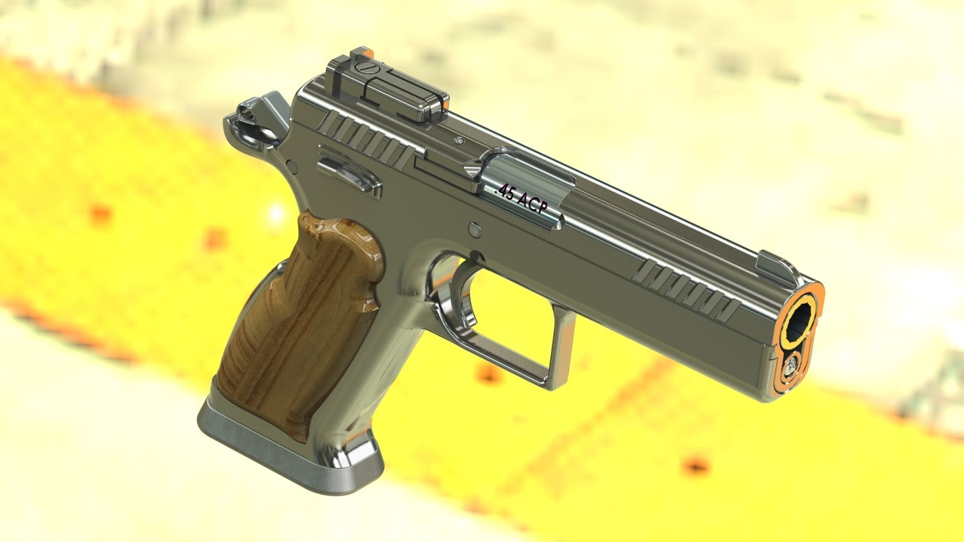 45acp Semi-Automatic Pistol  3D model_3