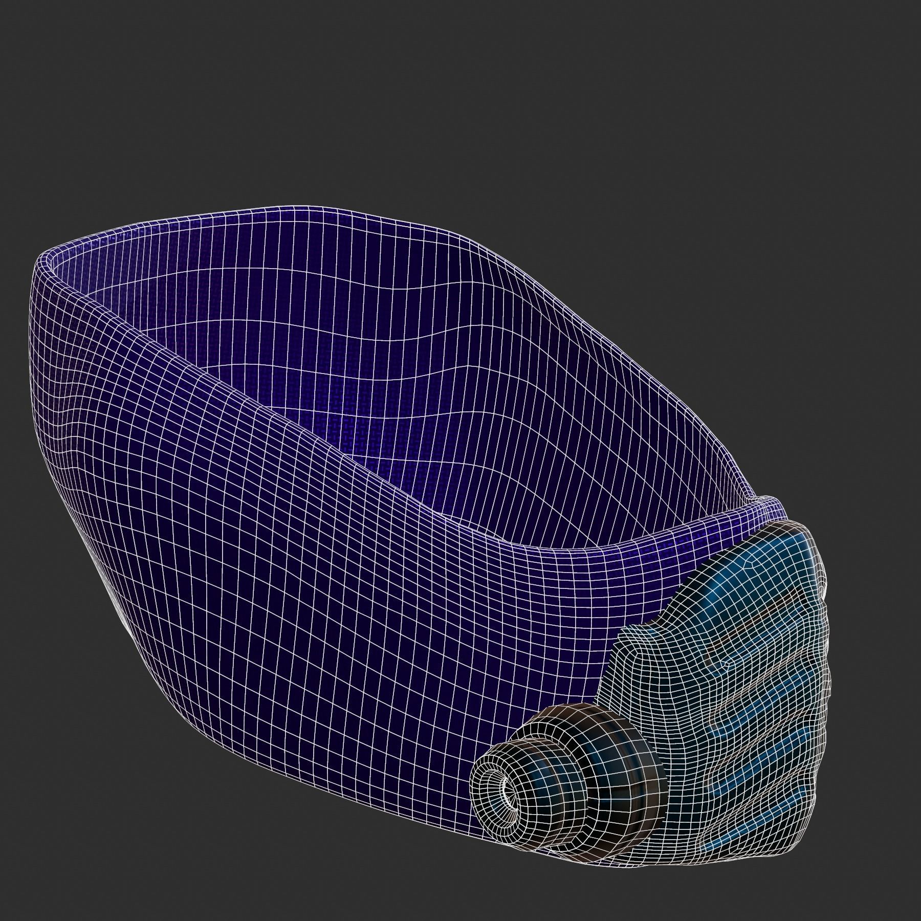 Gas mask helmet 3d model scifi Low-poly Low-poly 3D model_6