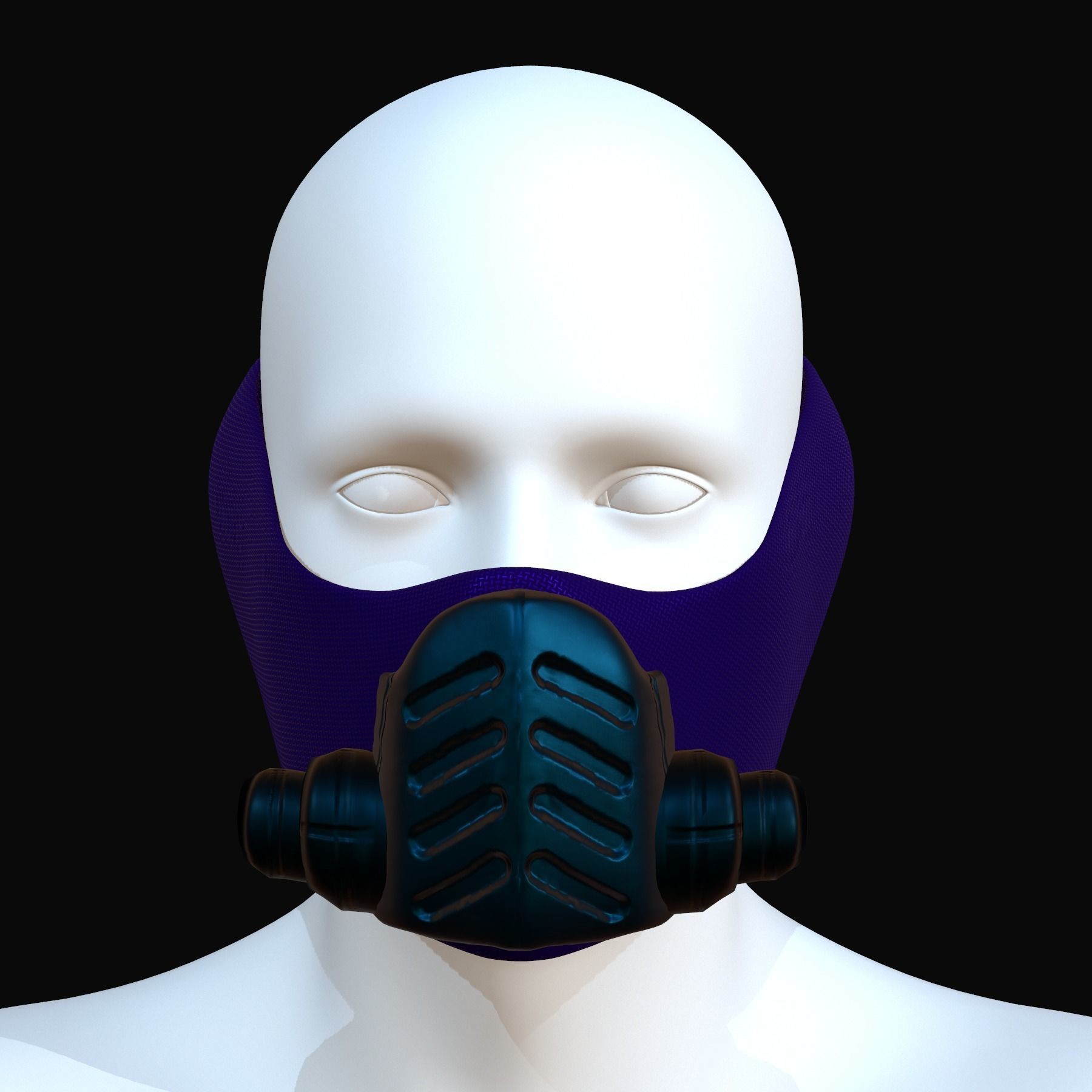 Gas mask helmet 3d model scifi Low-poly Low-poly 3D model_1