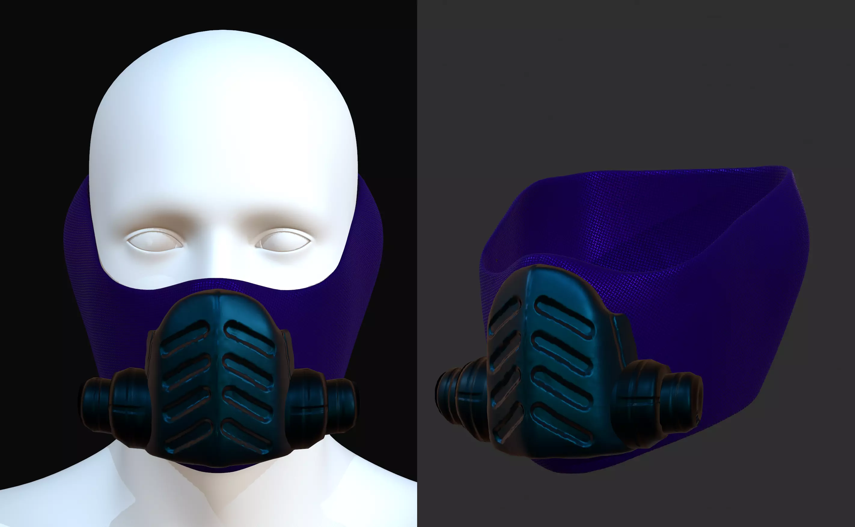 Gas mask helmet 3d model scifi Low-poly Low-poly 3D model_0