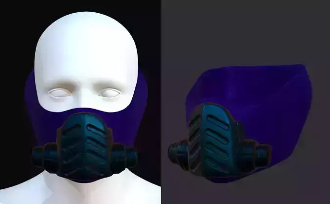 Gas mask helmet 3d model scifi Low-poly Low-poly 3D model Gas mask helmet 3d model scifi Low-poly Low-poly 3D model