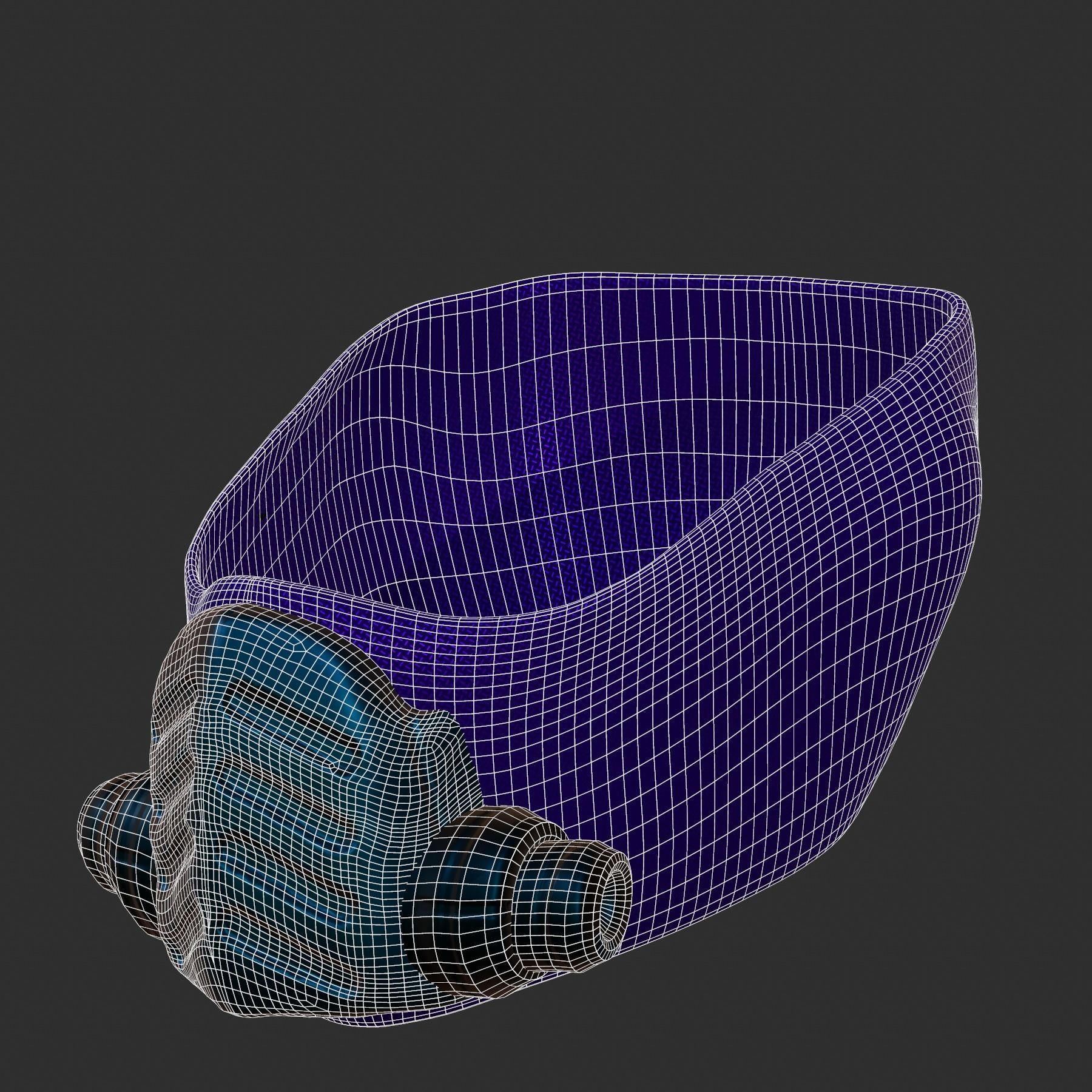 Gas mask helmet 3d model scifi Low-poly Low-poly 3D model_7