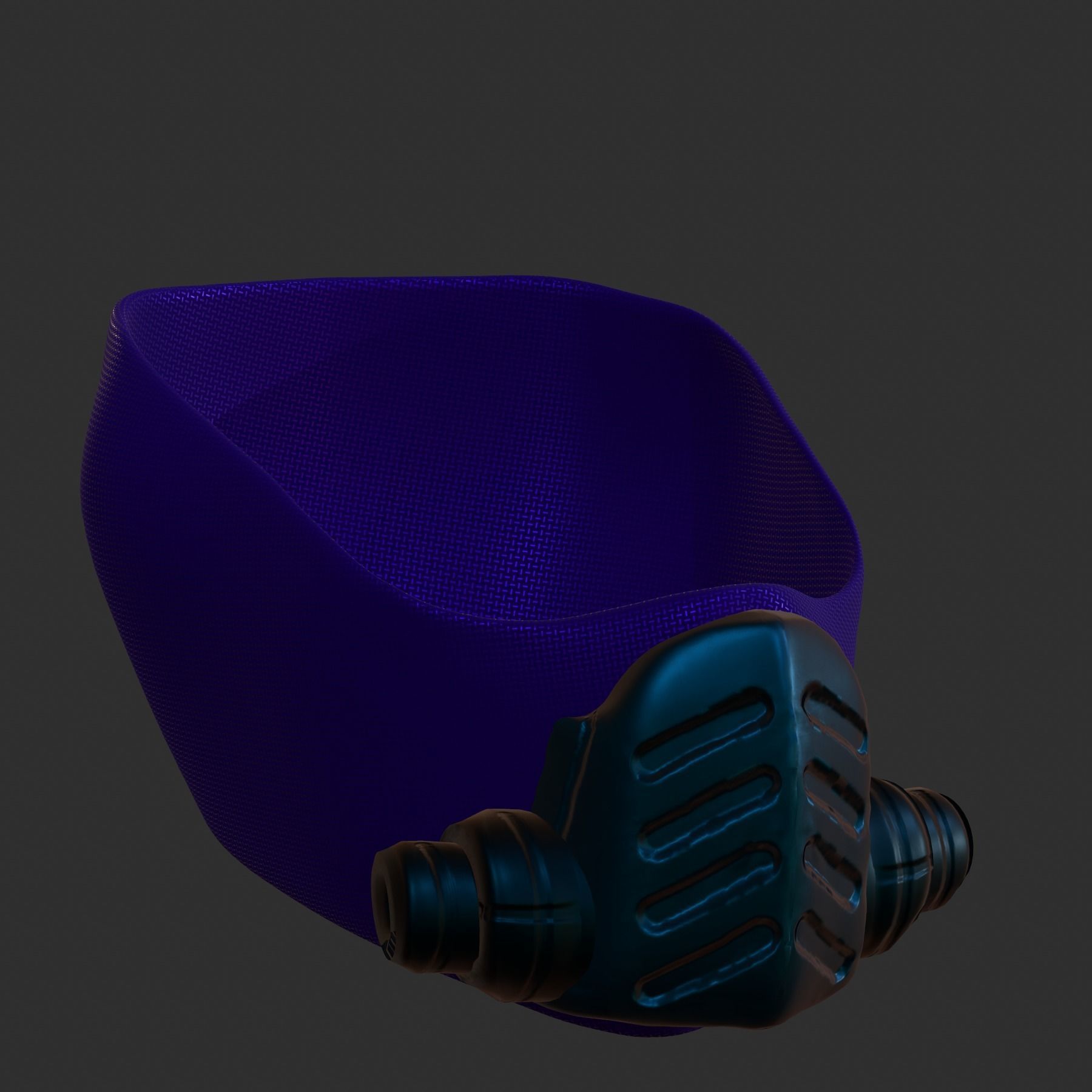 Gas mask helmet 3d model scifi Low-poly Low-poly 3D model_3