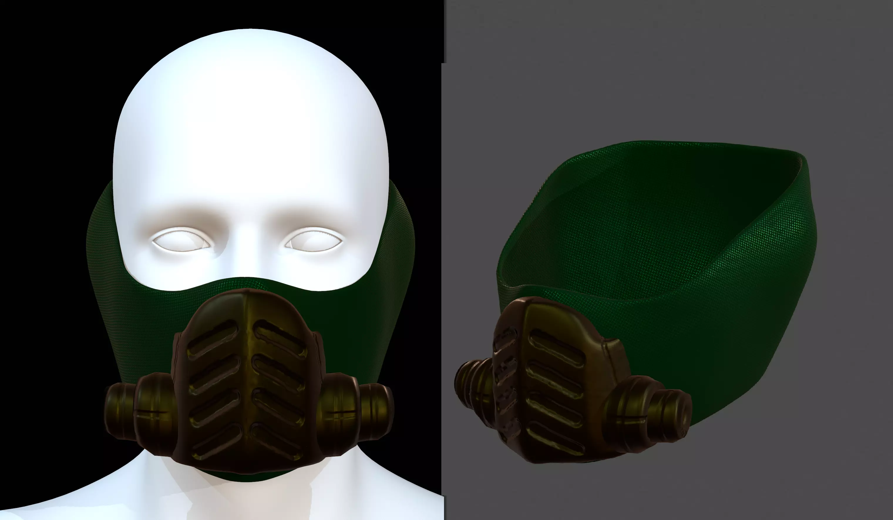 Gas mask helmet 3d model scifi Low-poly Low-poly 3D model_0