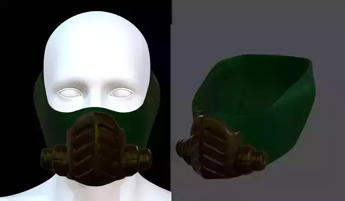 Gas mask helmet 3d model scifi Low-poly Low-poly 3D model Gas mask helmet 3d model scifi Low-poly Low-poly 3D model