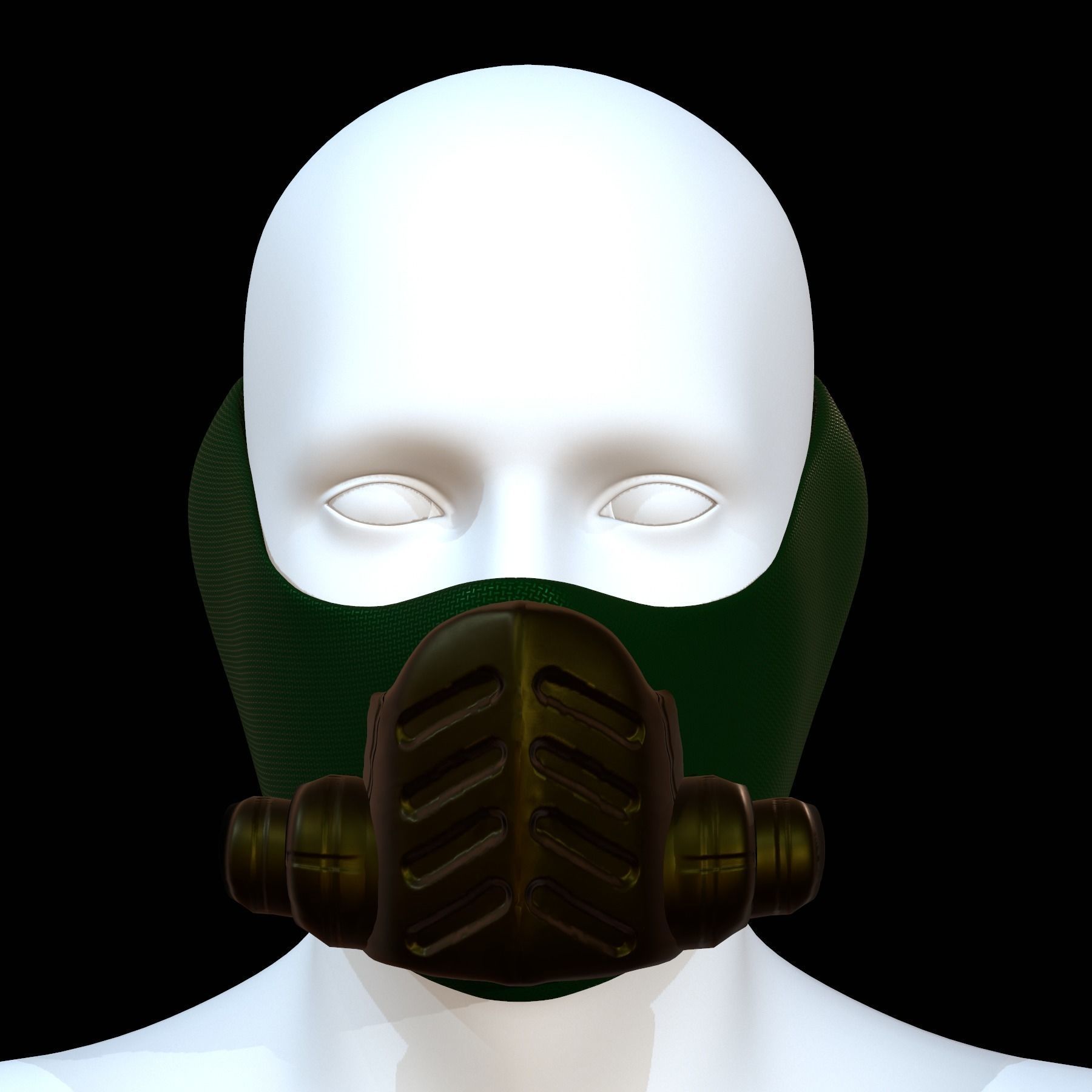 Gas mask helmet 3d model scifi Low-poly Low-poly 3D model_10