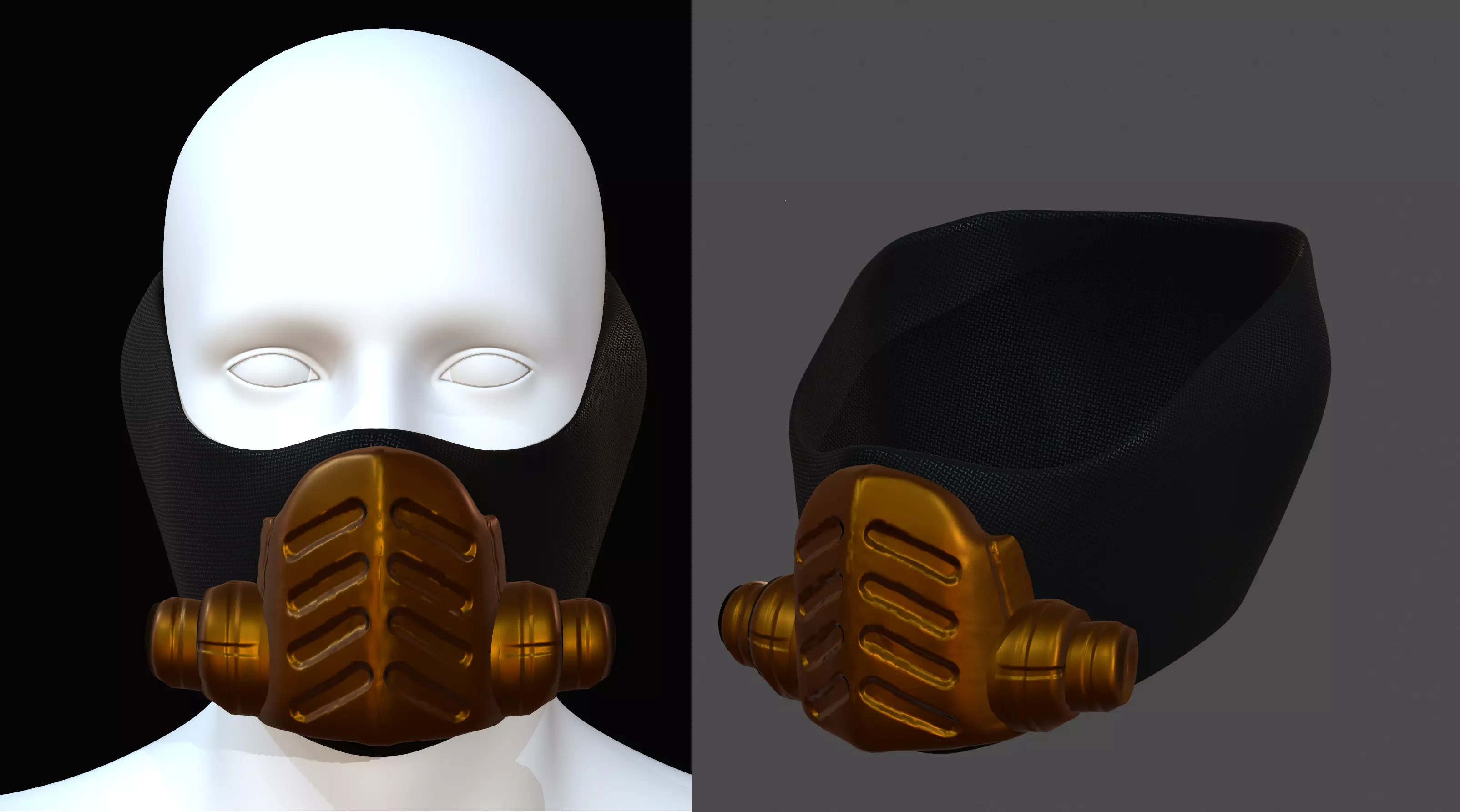 Gas mask helmet 3d model scifi Low-poly Low-poly 3D model_0