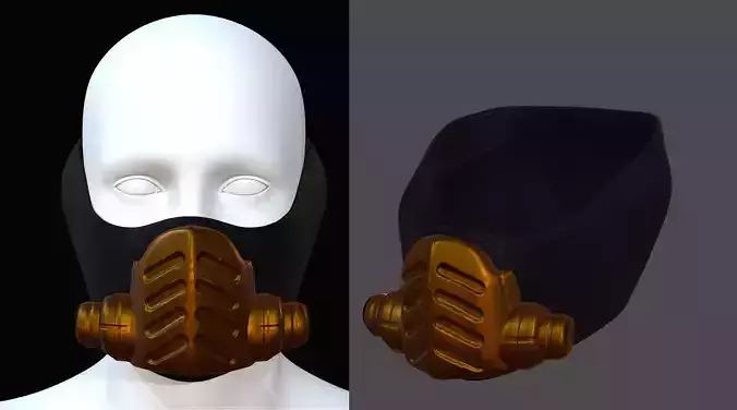 Gas mask helmet 3d model scifi Low-poly 