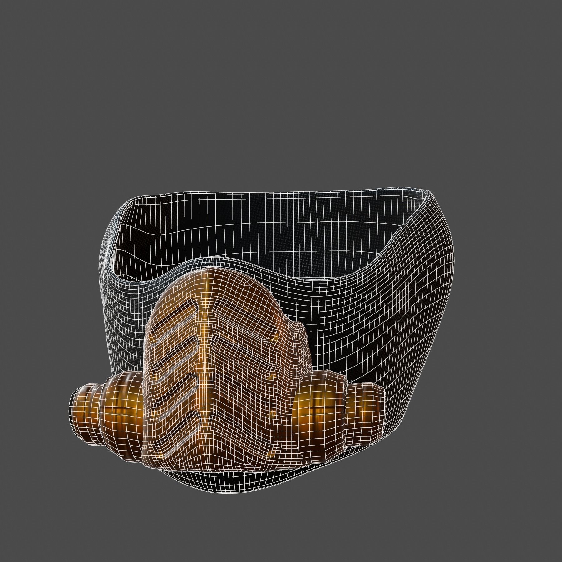 Gas mask helmet 3d model scifi Low-poly Low-poly 3D model_6