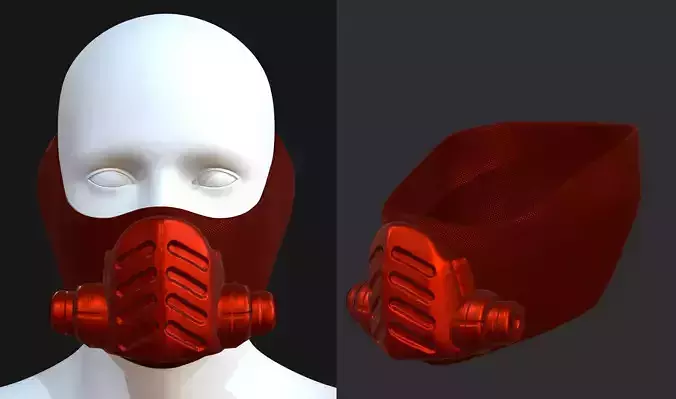 Gas mask helmet 3d model scifi Low-poly Low-poly 3D model Gas mask helmet 3d model scifi Low-poly Low-poly 3D model