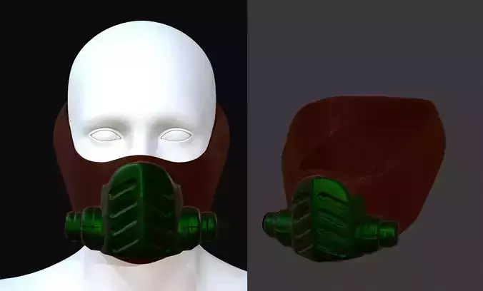 Gas mask helmet 3d model scifi Low-poly 