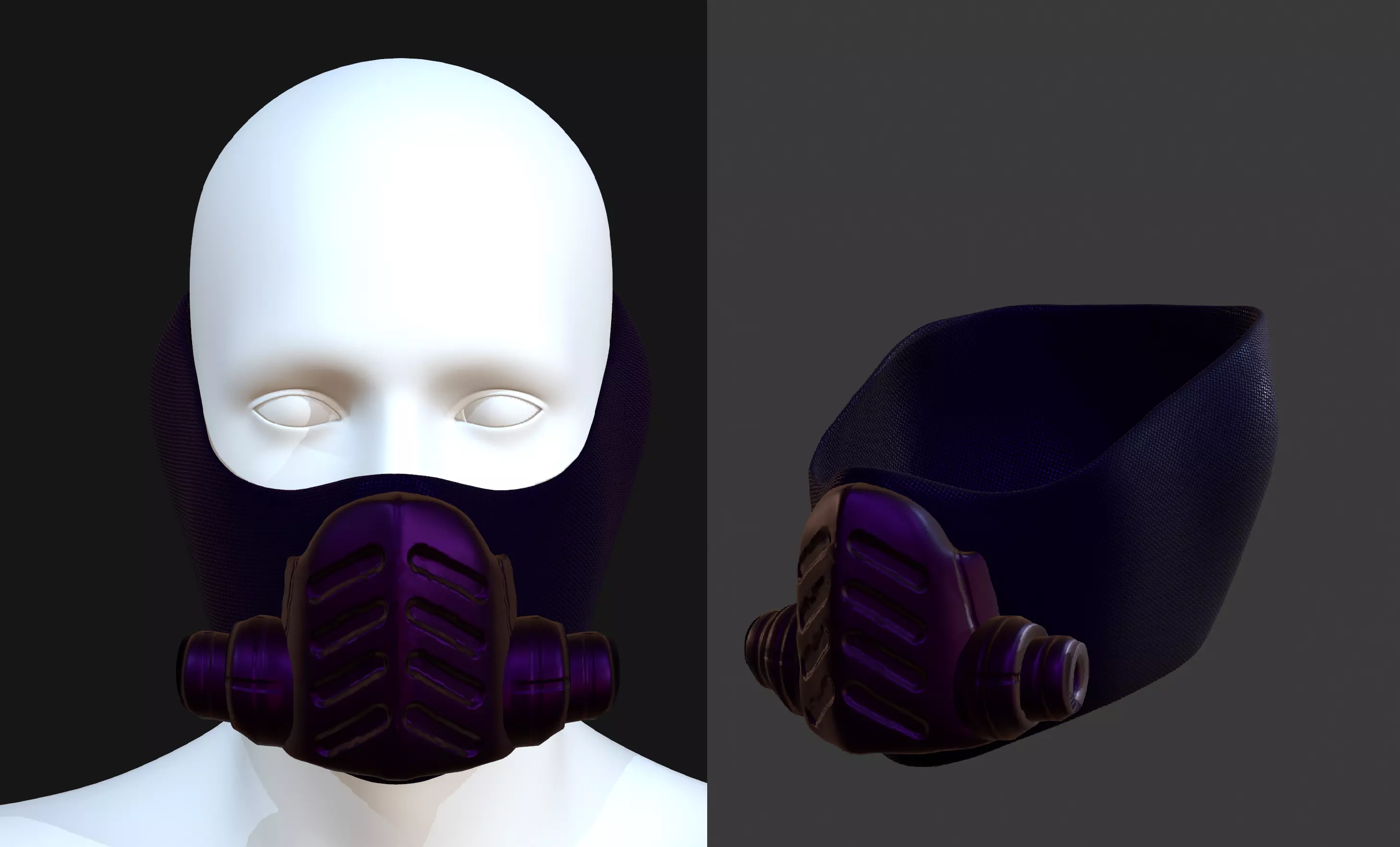 Gas mask helmet 3d model scifi Low-poly Low-poly 3D model_0