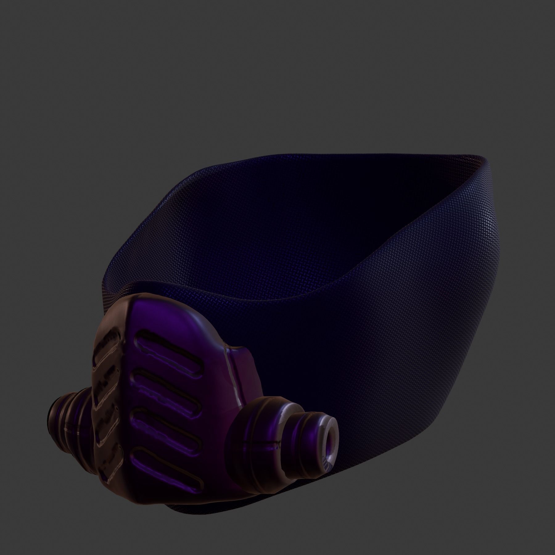 Gas mask helmet 3d model scifi Low-poly Low-poly 3D model_3