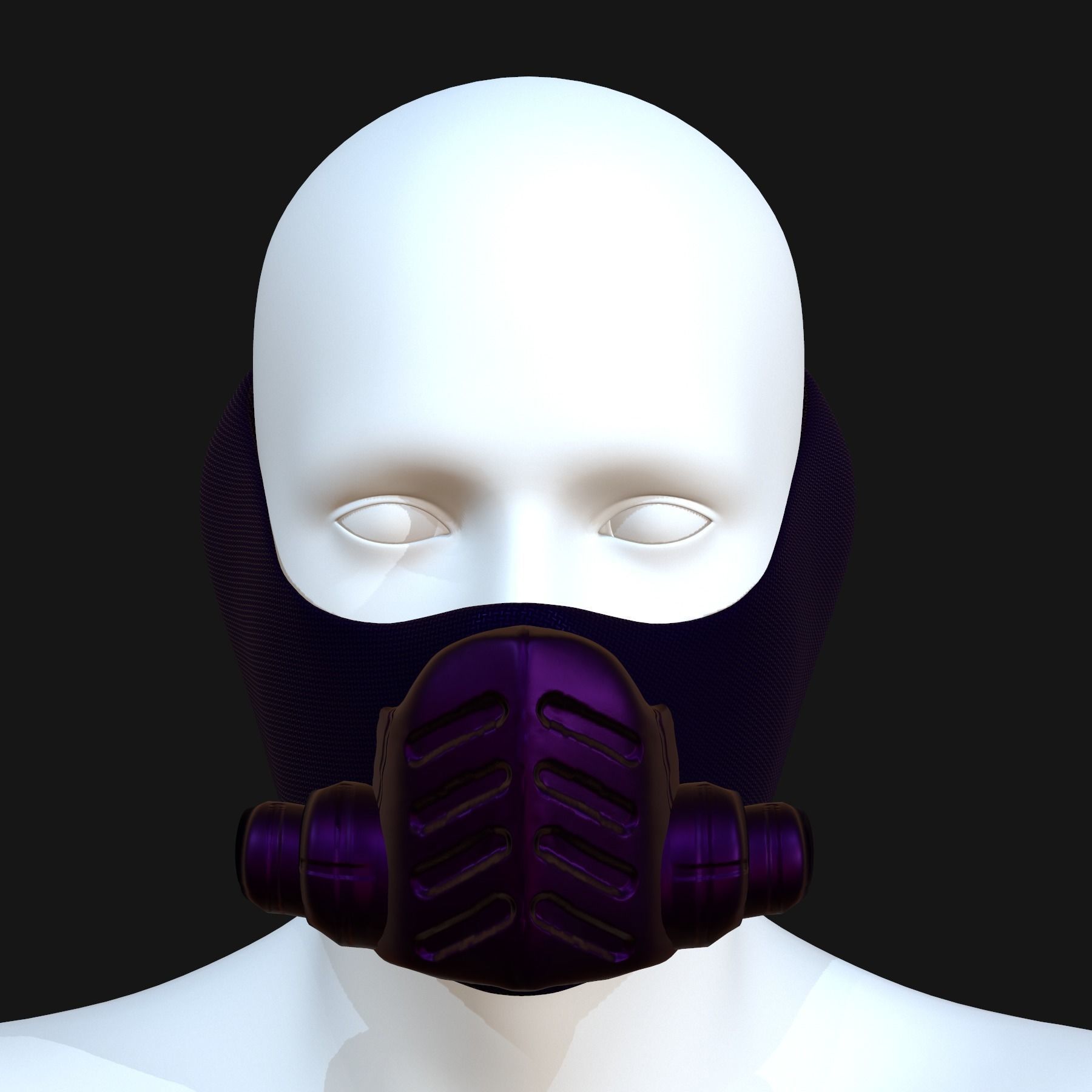 Gas mask helmet 3d model scifi Low-poly Low-poly 3D model_1
