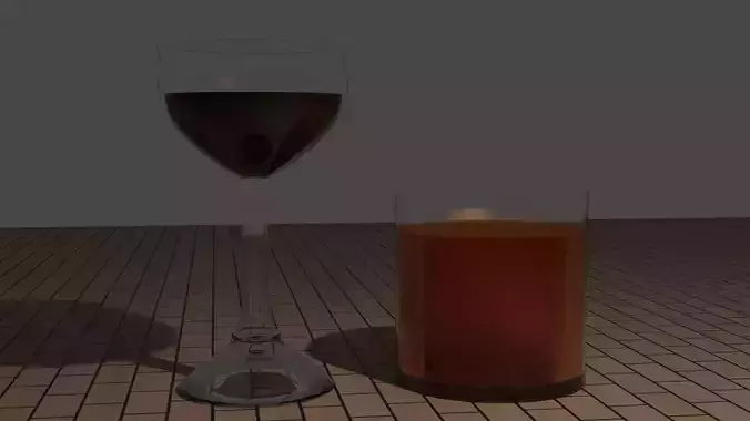 set of 2 alcohol glasses 