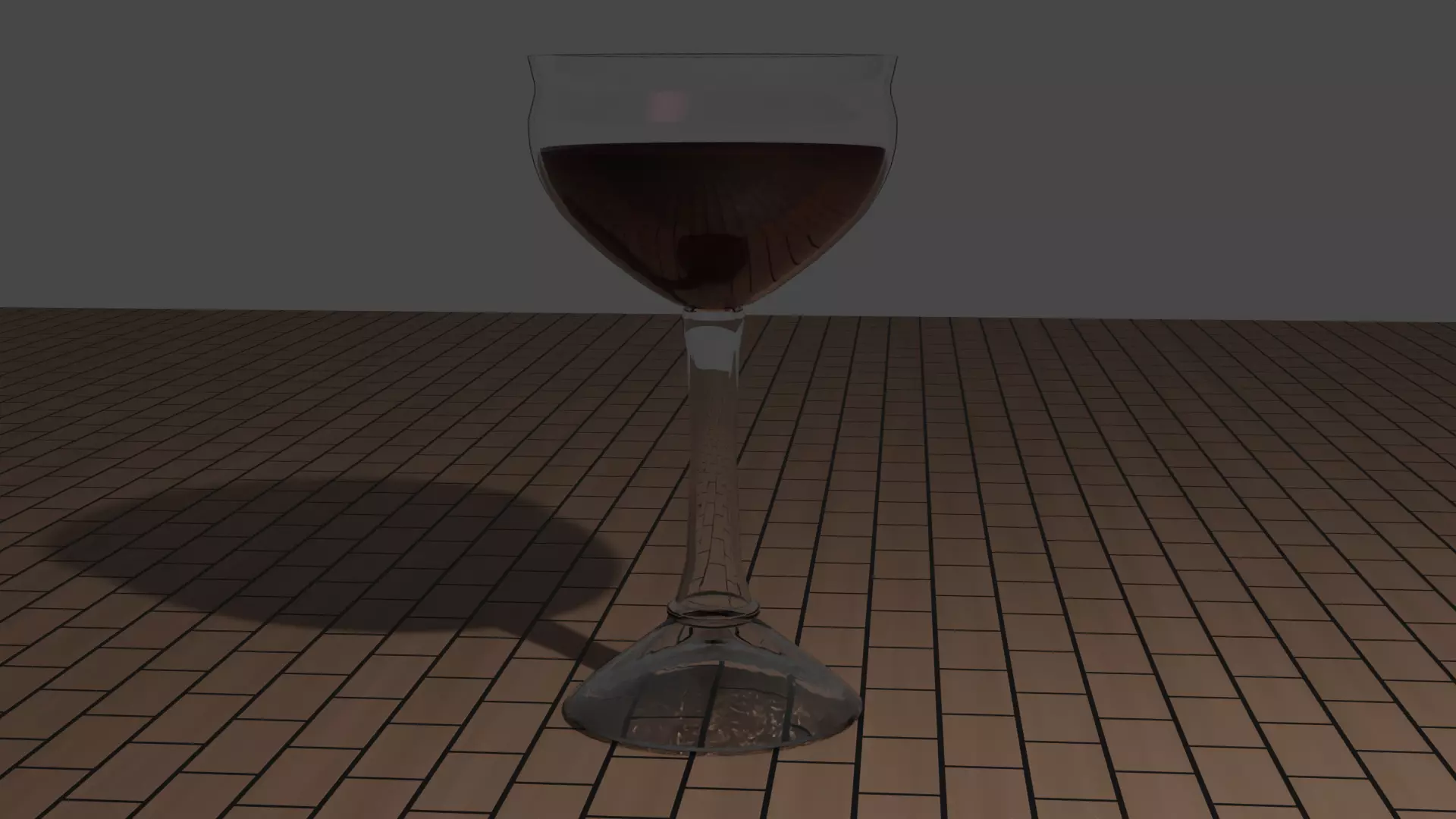 wine glass  Low-poly 3D model_0