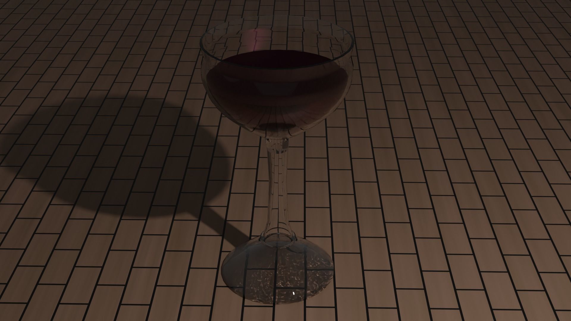 wine glass  Low-poly 3D model_1