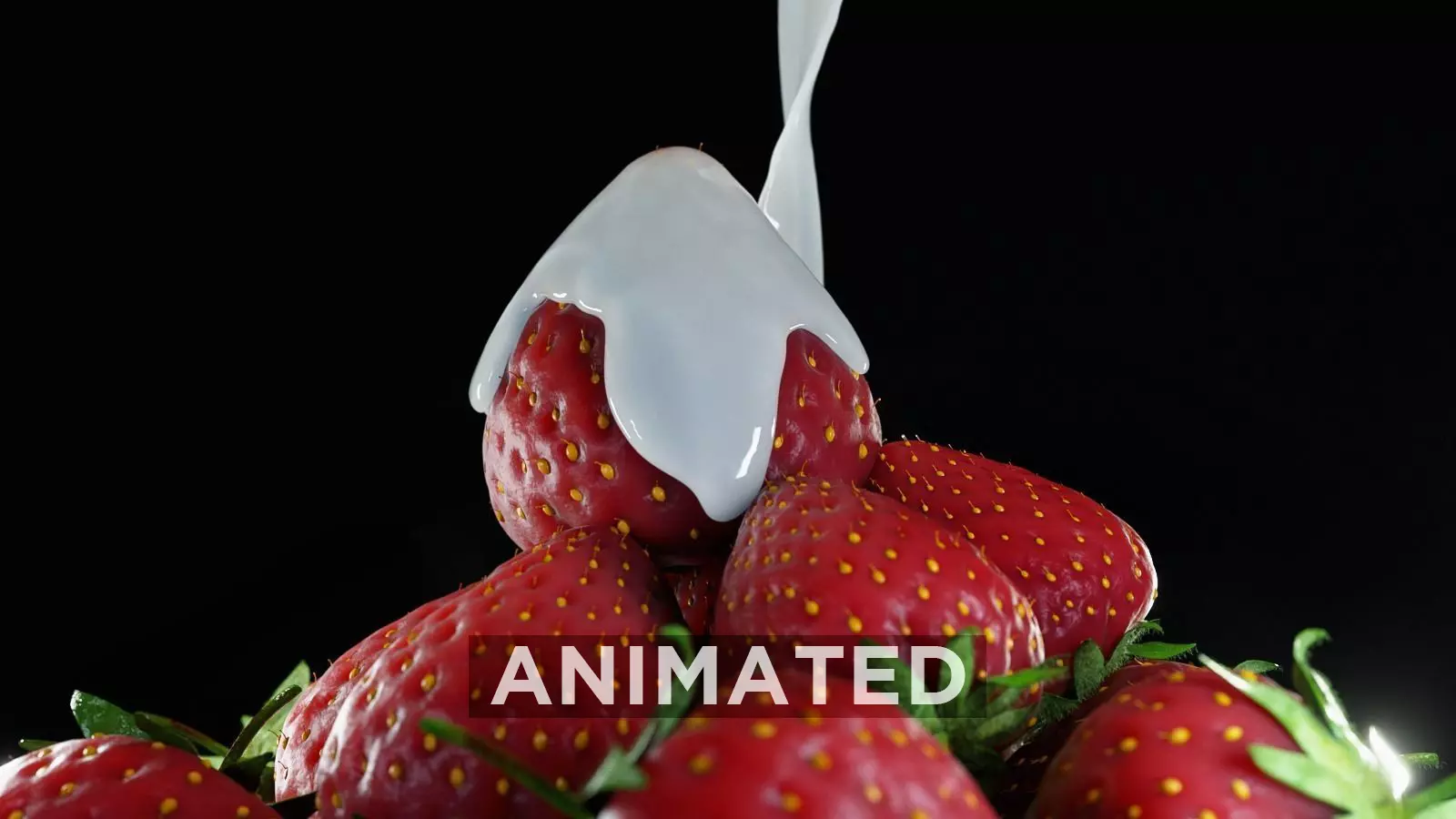 Strawberry Fluid Animated 3D model
