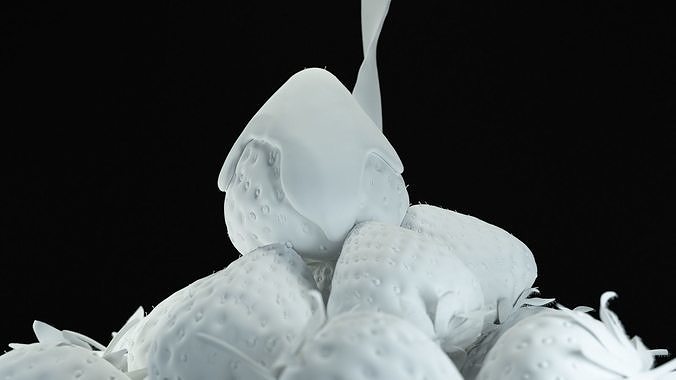 Strawberry Fluid Animated 3D model 3