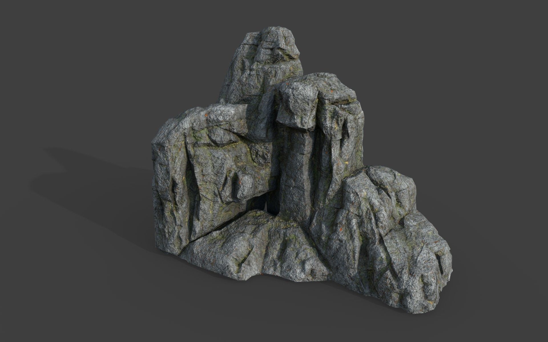 Cliff Rock 2-2 Low-poly 3D model_4
