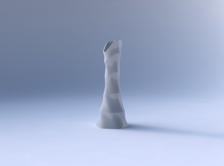 Vase twisted squeezed and bent hexagon 2 with horizontal sec... 3D print model_4