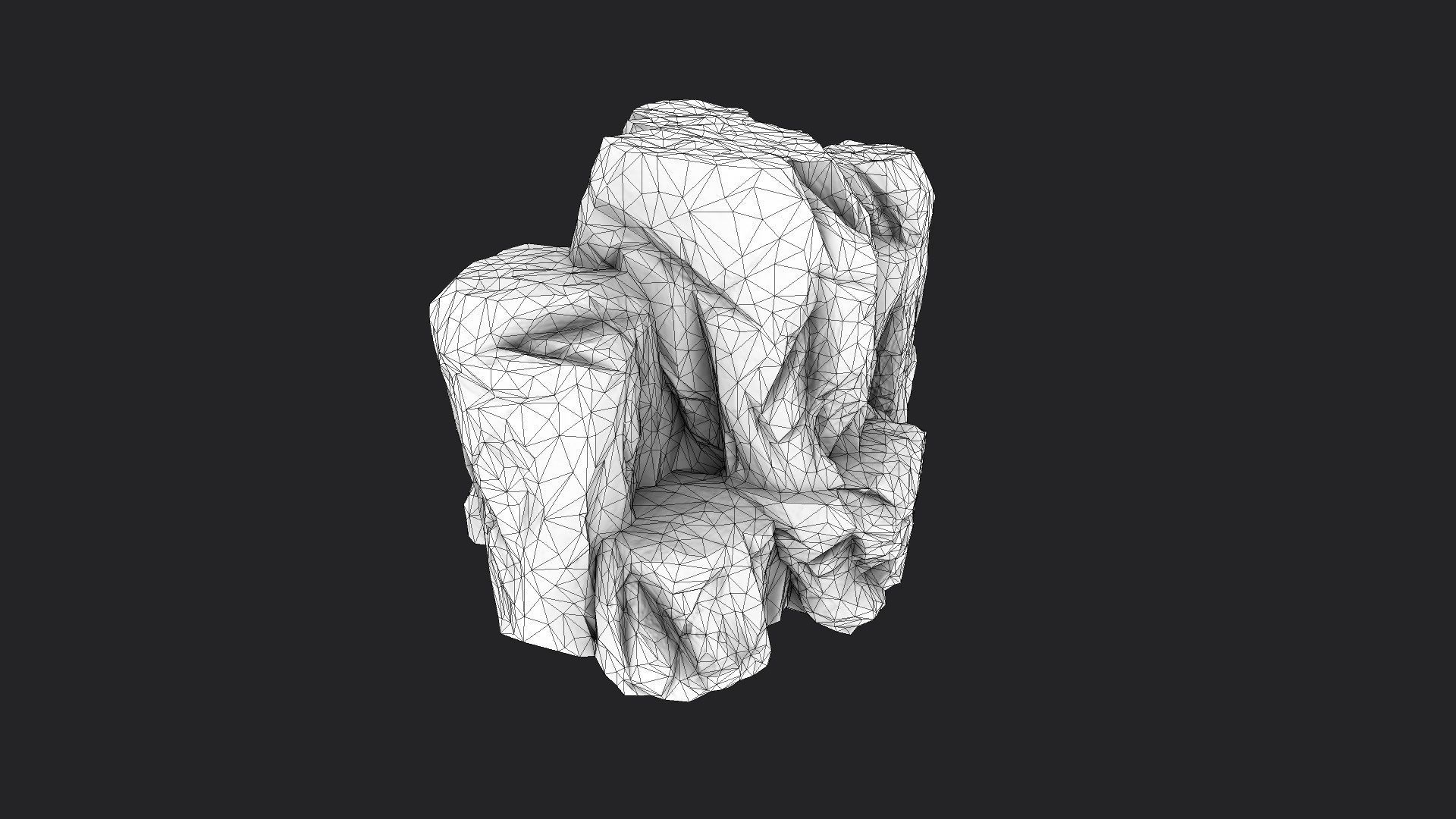 Cliff Rock 2-4 Low-poly 3D model_7