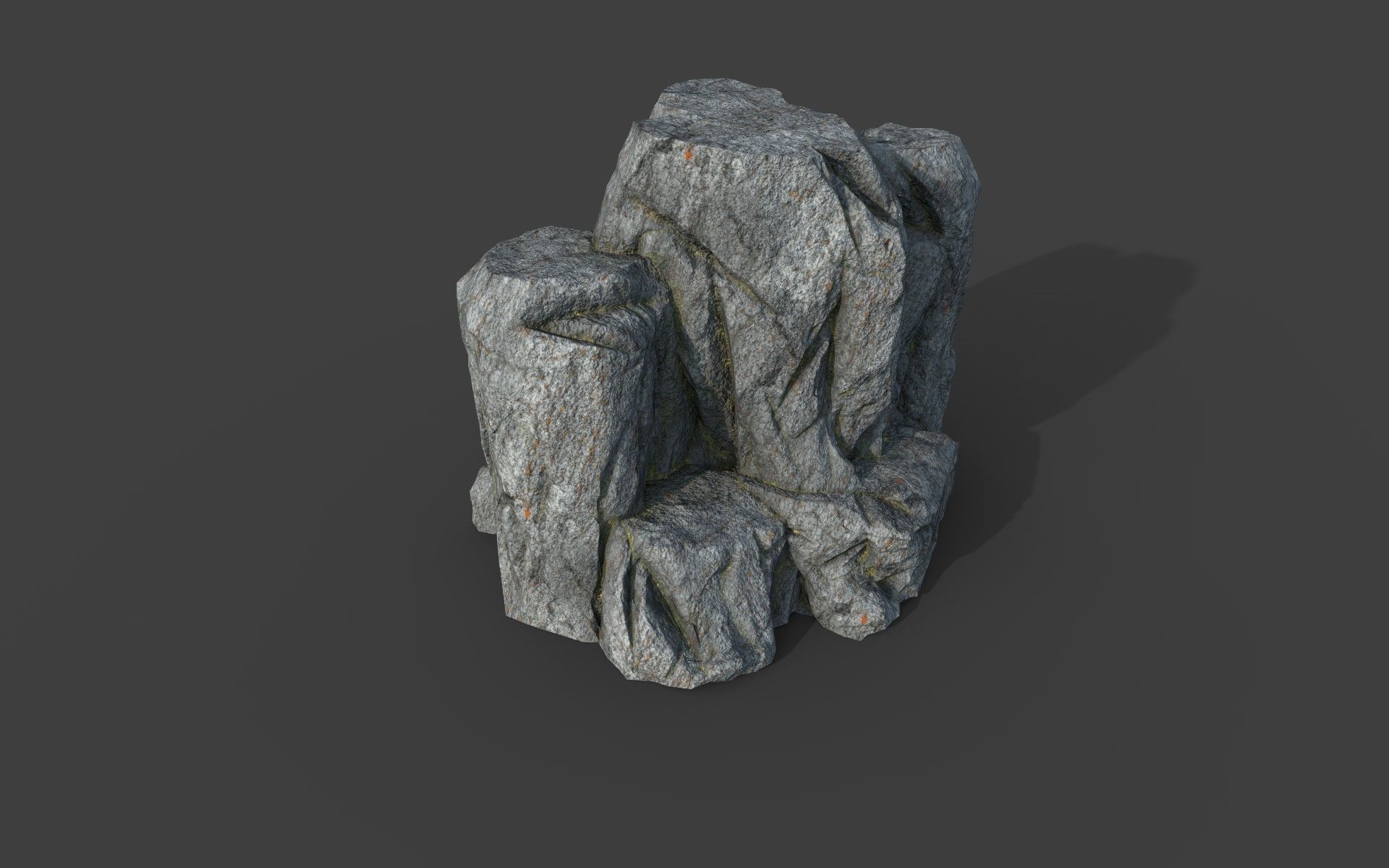 Cliff Rock 2-4 Low-poly 3D model_2