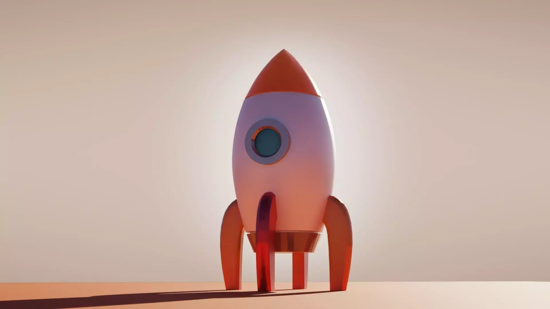 Cartoon Rocket Low-poly 3D model_0