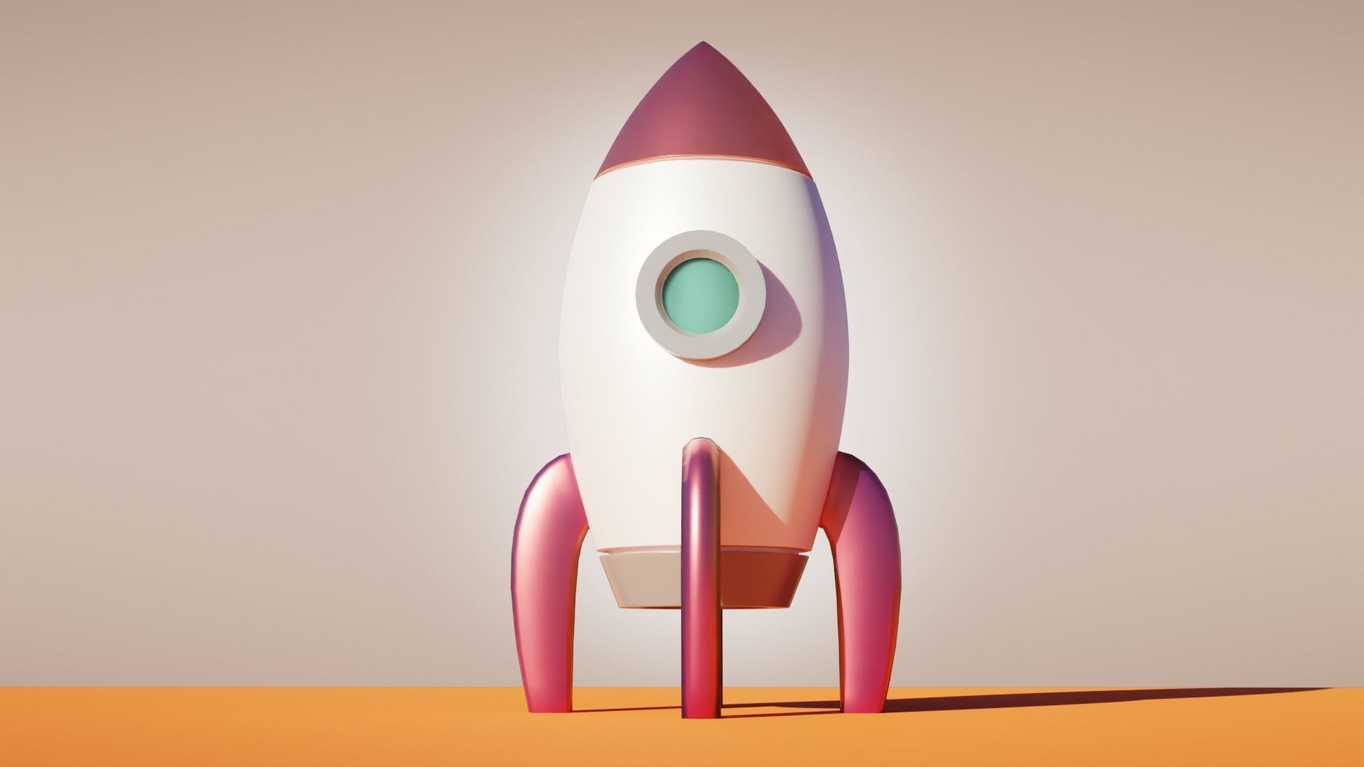 Cartoon Rocket Low-poly 3D model_1