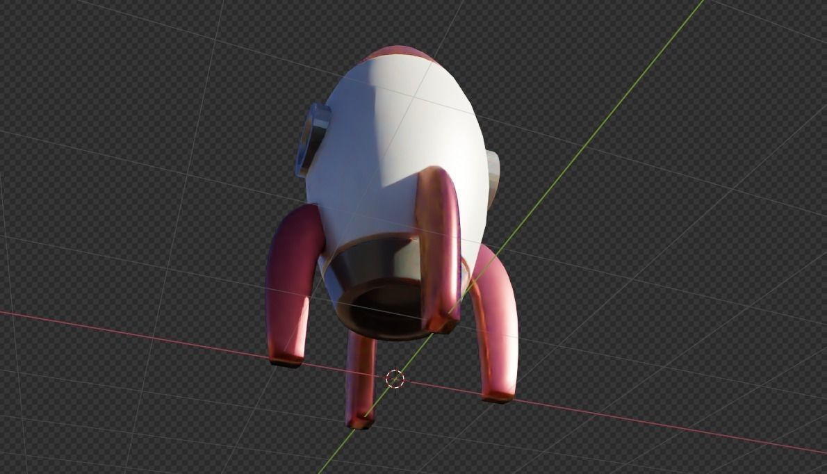 Cartoon Rocket Low-poly 3D model_3