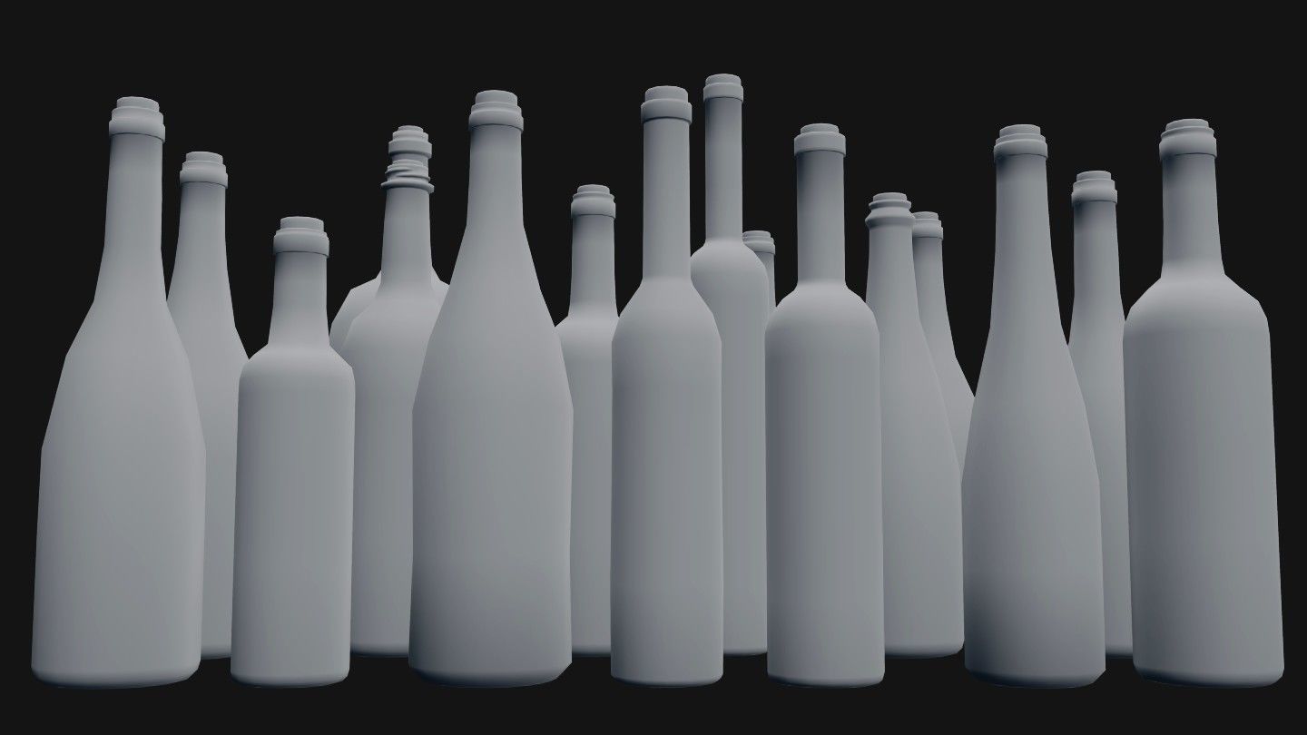 Wine Bottles Time Limited Half Price Promo 3D model_1