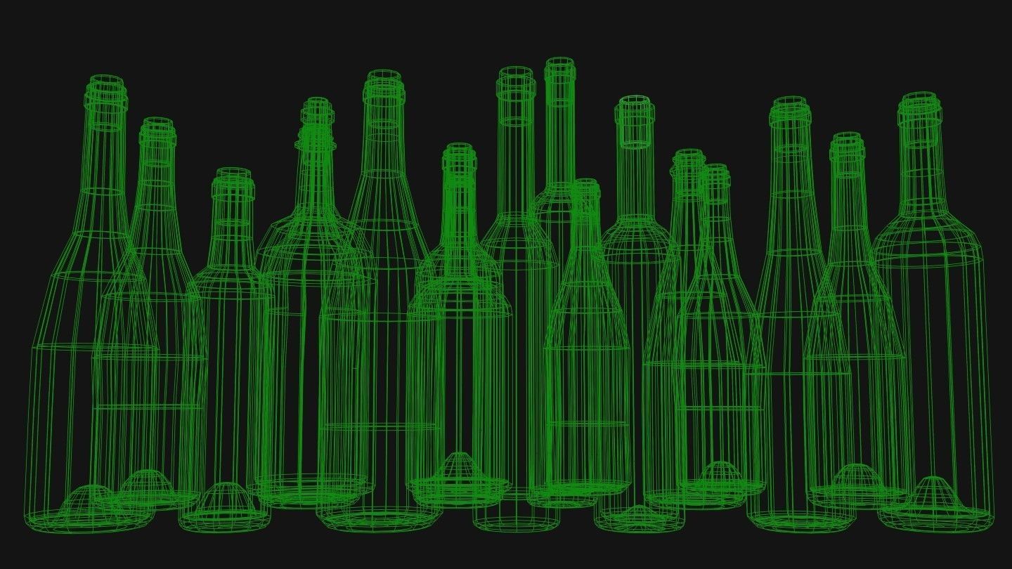 Wine Bottles Time Limited Half Price Promo 3D model_2