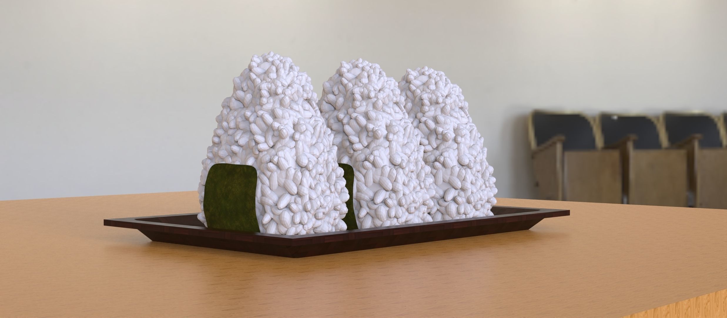 Onigiri snow cone Low-poly 3D model_1